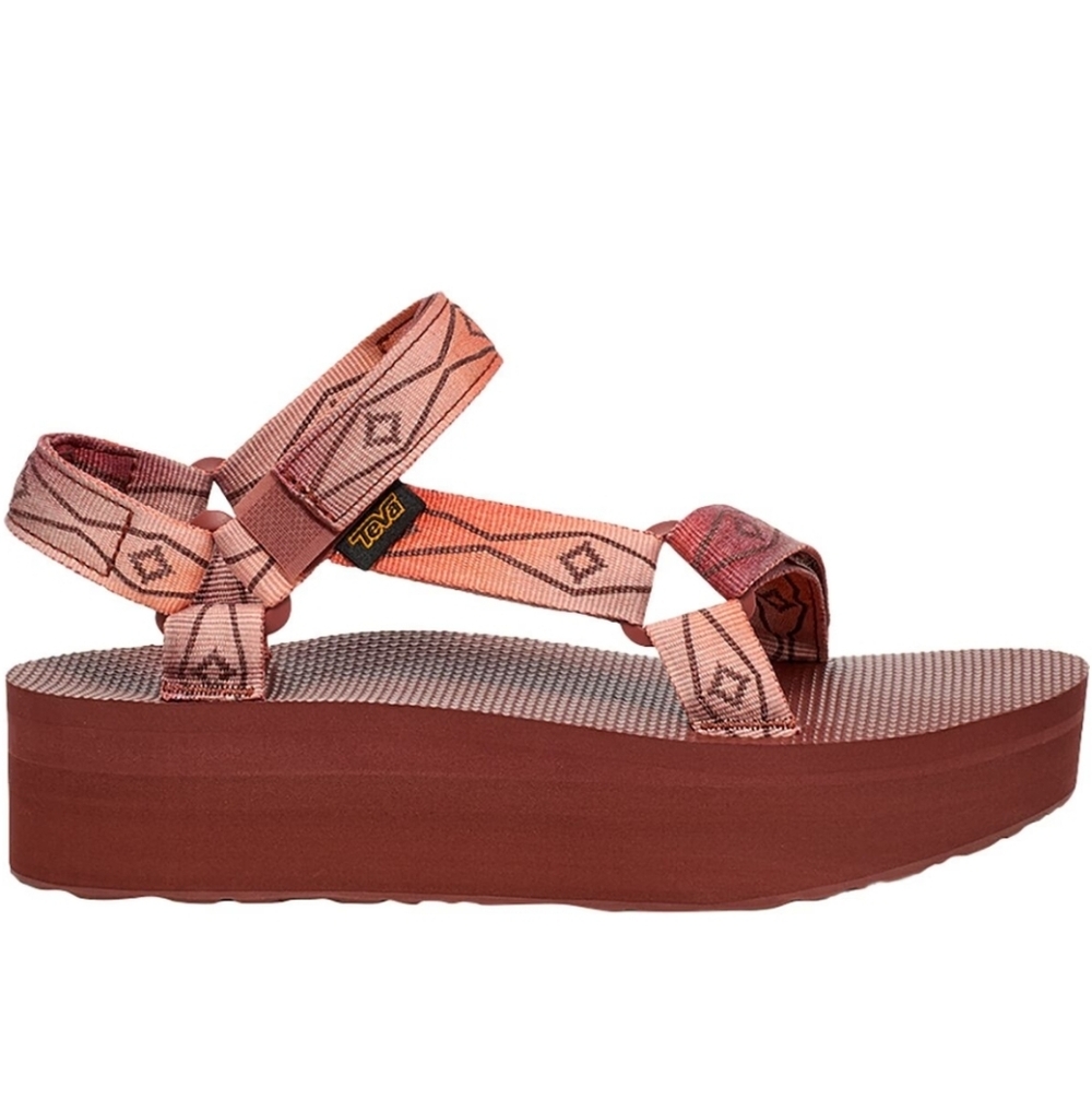 New TEVA Flatform Universal Sunscape Waterless Scarlet Sandals.